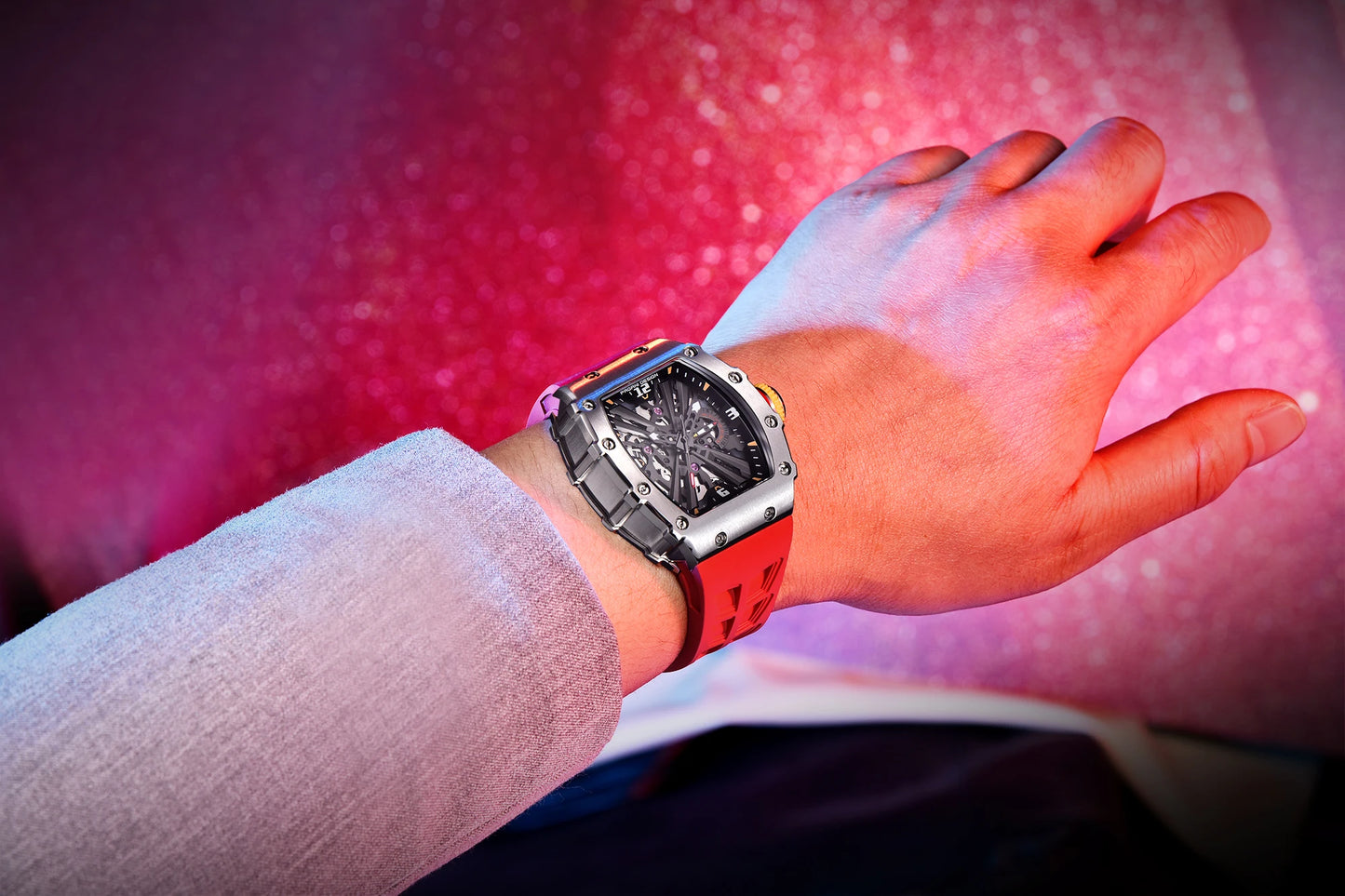 PAGANI UCO-Montre à Quartz pour Homme, Modules Movt VH65, Cadran Seton, 2024 m, Étanche, dehors, Rectangle, Verre Saphir, Nouveau, 100