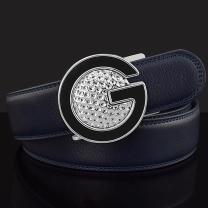Ceinture de Golf blanche pour hommes, Texture cuir, coiffeur, boucle automatique, Simple, haute qualité, décontractée, pantalon pour jeunes