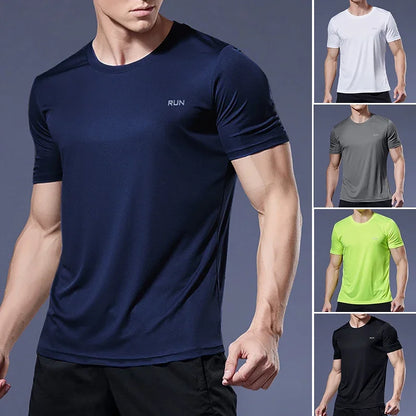Été Sport Gym t-shirt hommes séchage rapide course musculation chemises hommes à manches courtes Fitness hauts surdimensionné brésil t-Shirt Jersey