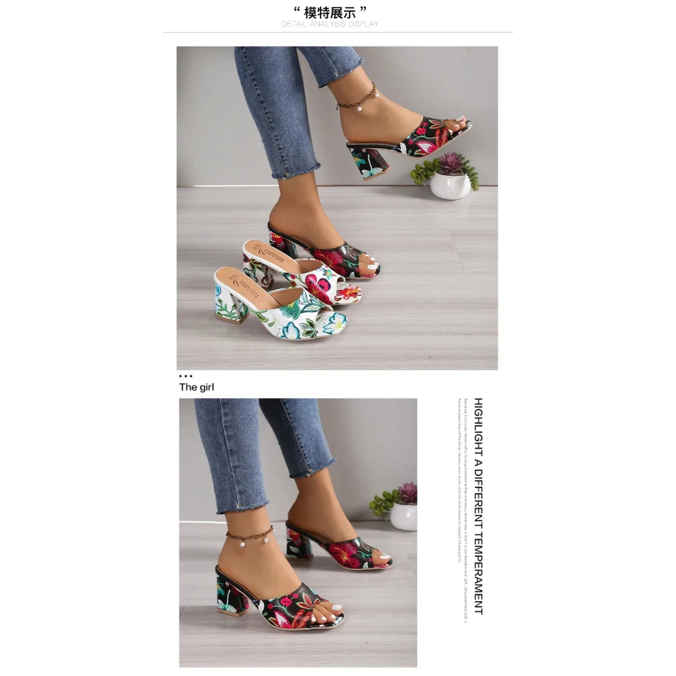 Pantoufles d'Été à Talons Épais pour Femme, Chaussures de Haute Qualité, Parka Ouverte, Décontractées, Grande Taille