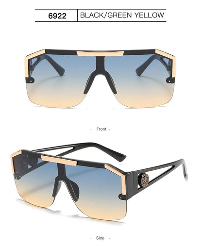 BERAKAH SUPRÊME - Lunettes de soleil carrées surdimensionnées pour hommes et femmes, à la mode, pour sport, conduite, dégradé de couleur, Uv400 2023
