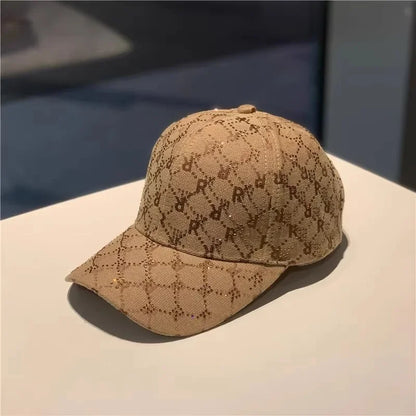 Casquette de Baseball avec lettres en strass, tendance décontractée, chapeau de soleil de rue, protection solaire, cent avec langue de canard, casquette à rebond