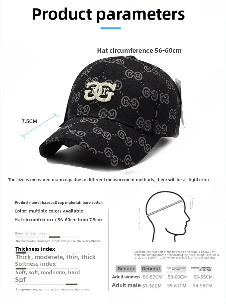Casquette de baseball version coréenne pour hommes et femmes, chapeau à fleurs anciennes, plein de lettres ins, tendance, nouvelle collection printemps et été 2025