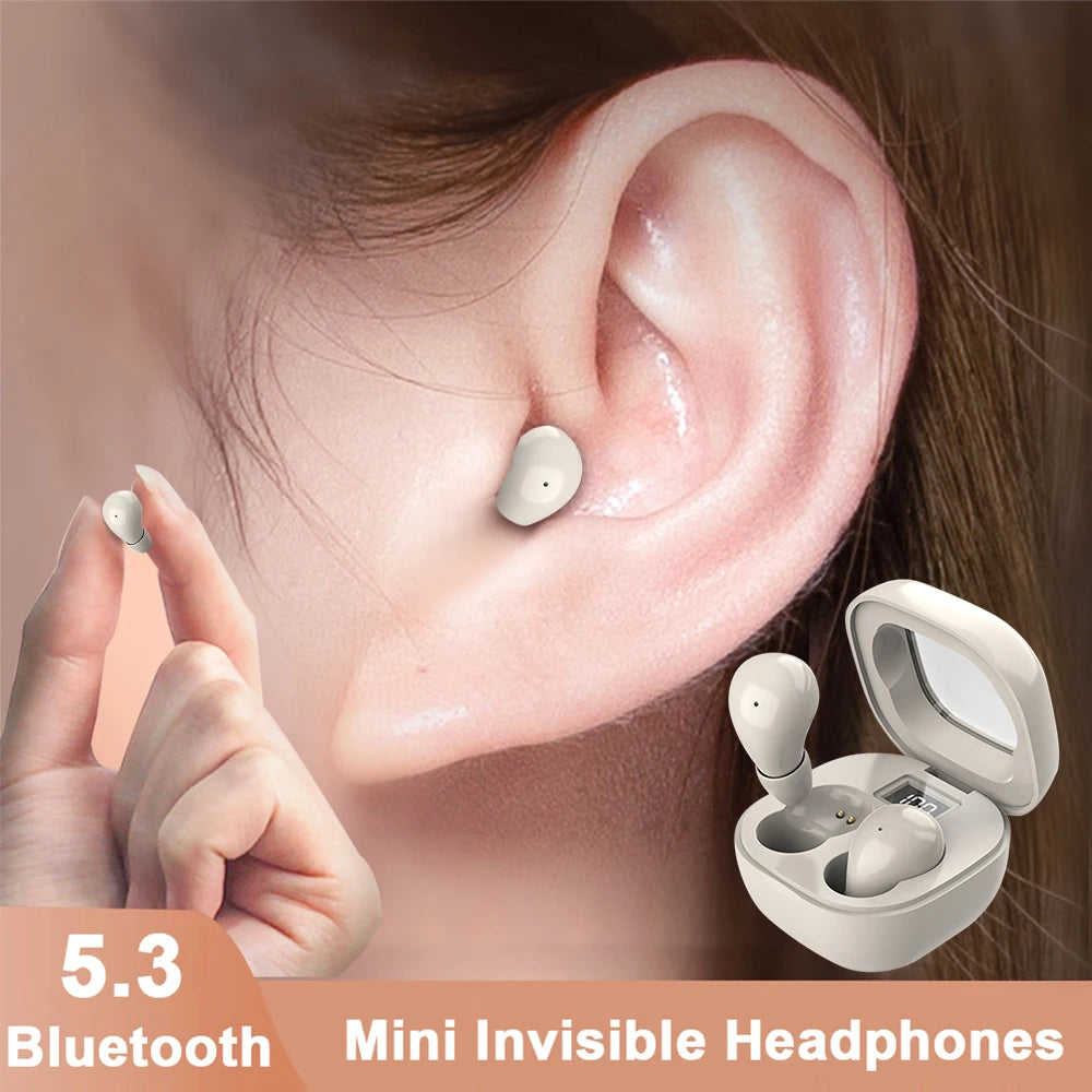 Mini écouteurs invisibles TWS Bluetooth 5.3, oreillettes sans fil, hi-fi, stéréo, réduction du bruit, pour iphone Xiaomi