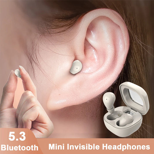 Mini écouteurs invisibles TWS Bluetooth 5.3, oreillettes sans fil, hi-fi, stéréo, réduction du bruit, pour iphone Xiaomi