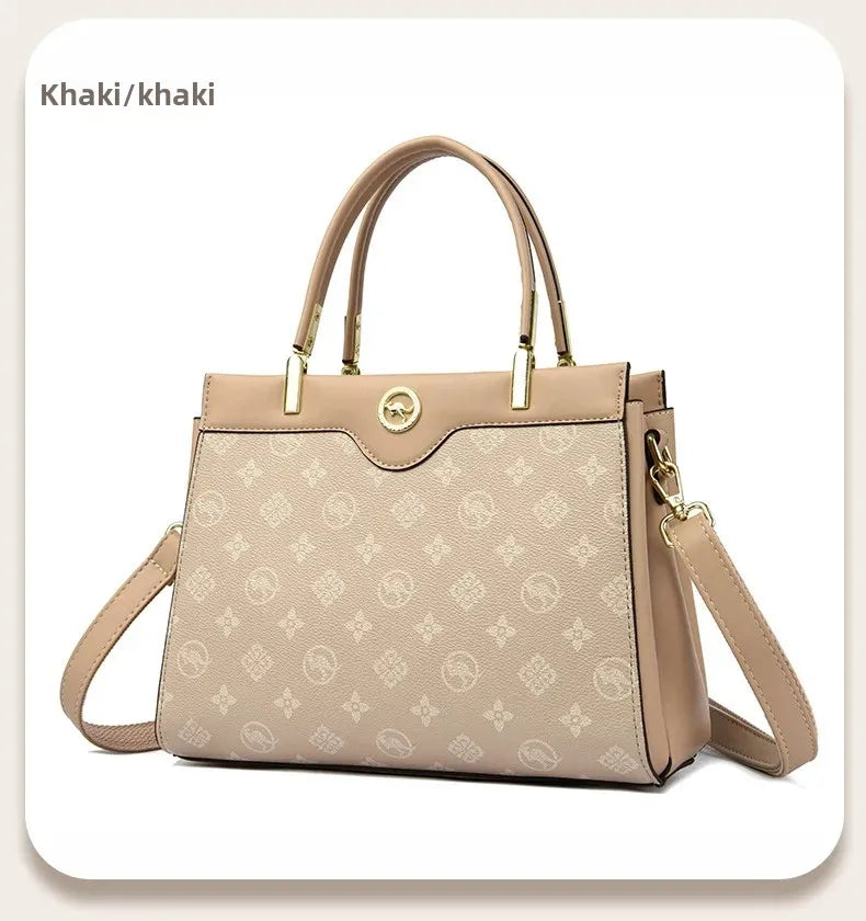 Sac fourre-tout rétro de grande capacité, sac à main imprimé couleur assortie Simple, cadeau pour maman, sac à bandoulière Simple, fermeture à glissière, autre matériau