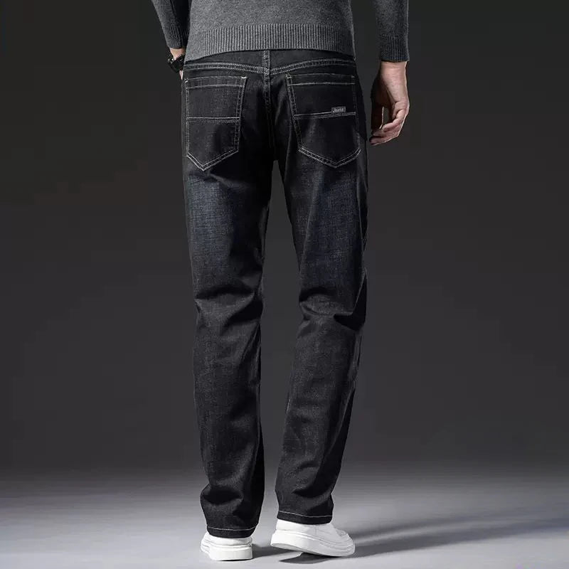 Jeans droits baggy pour hommes, pantalons de cow-boy classiques, jjdenim régulier, tuyau serré élastique, décontracté, taille basse, empilé goth xs