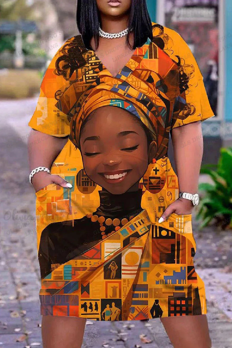 Robe Maxi africaine Sexy pour femmes, élégante, ample, col en v, manches courtes, robe de plage, robes de soirée pour dames