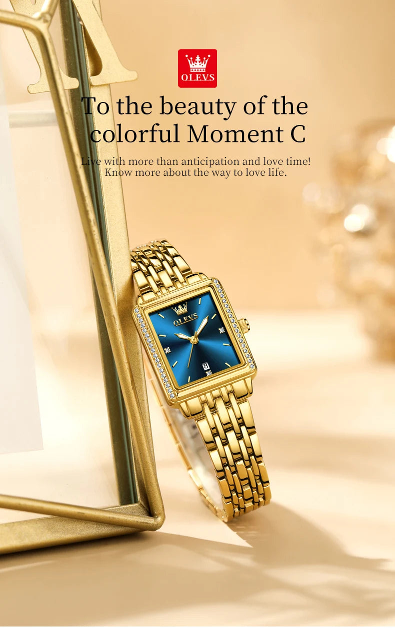 OLEVS-Montre-bracelet à quartz étanche élégante pour femme, date automatique, marque supérieure, montre originale pour femme, luxe, 9995, 2025