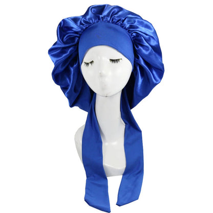 Nouveau bonnet de cheveux en Satin pour dormir, Invisible, plat, Imitation soie, rond, soins capillaires pour femmes, couvre-chef, bouton de réglage de cérémonie, chapeau de nuit
