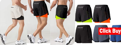 Pantalons de Sport pour hommes 2 en 1, survêtements d'athlétisme, vêtements d'entraînement, de Jogging, de gymnastique, de Fitness, de course
