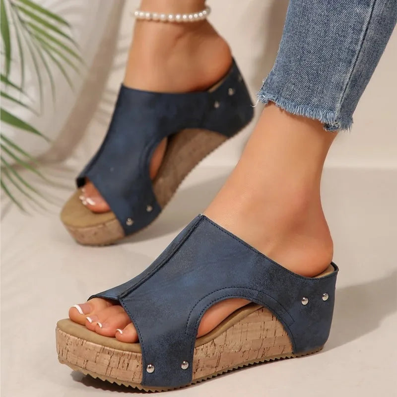 Mode femme chaussures d'été sandales sandales compensées pour femmes élégantes femmes sandales glisser Huaraches femme femmes talons chaussures