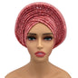 Paillettes Autogele Turban casquette pour femmes prêt africain Auto Gele casque Nigeria mariage Geles femme bandeau dame casque