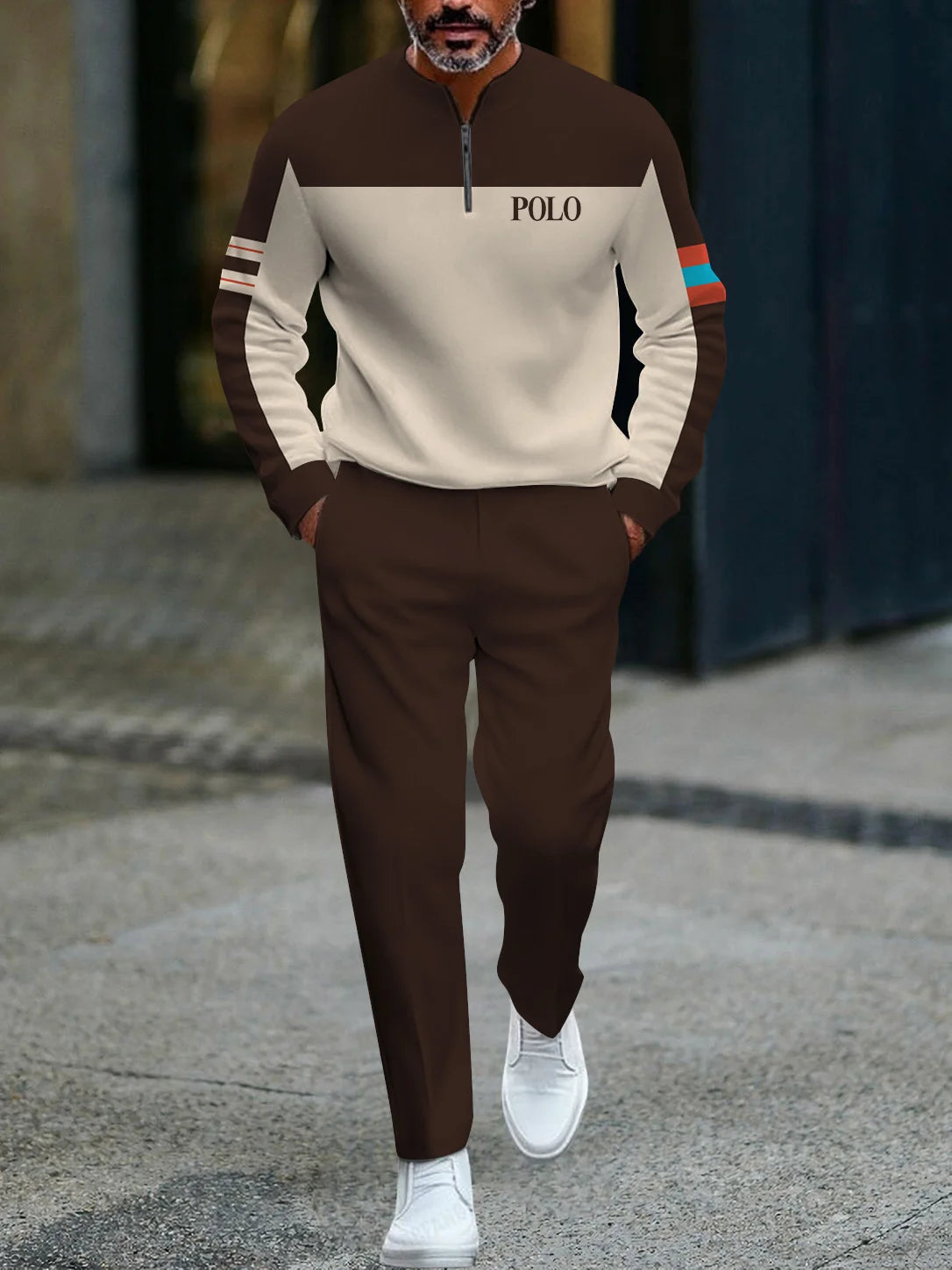 Ensemble pantalon Long à manches longues pour hommes, demi-fermeture éclair imprimée en 3D, fermeture à glissière, ajustement confortable, tenue décontractée à la mode, nouvelle collection 2025