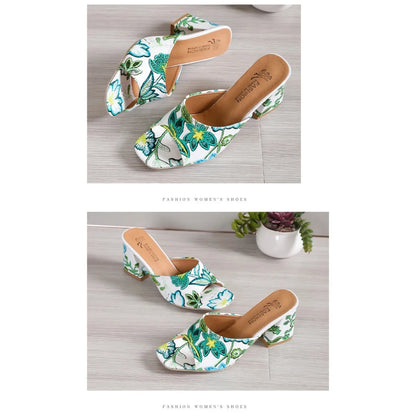 Pantoufles d'Été à Talons Épais pour Femme, Chaussures de Haute Qualité, Parka Ouverte, Décontractées, Grande Taille