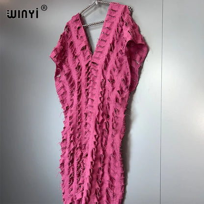 WINYI été Original ajouré ample denim combinaison mode couvrir