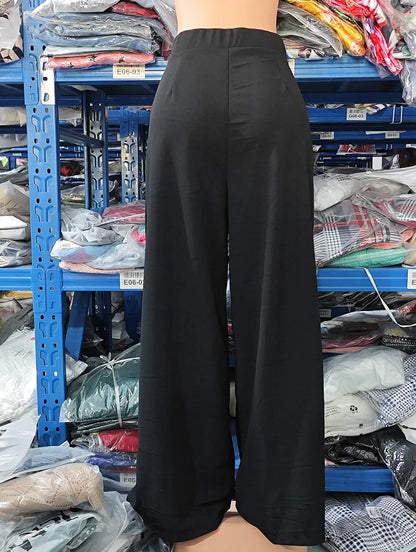 Pantalon Bootcut élégant taille haute, jambes larges, mode européenne et américaine, pantalon évasé Simple pour femmes, été 2023