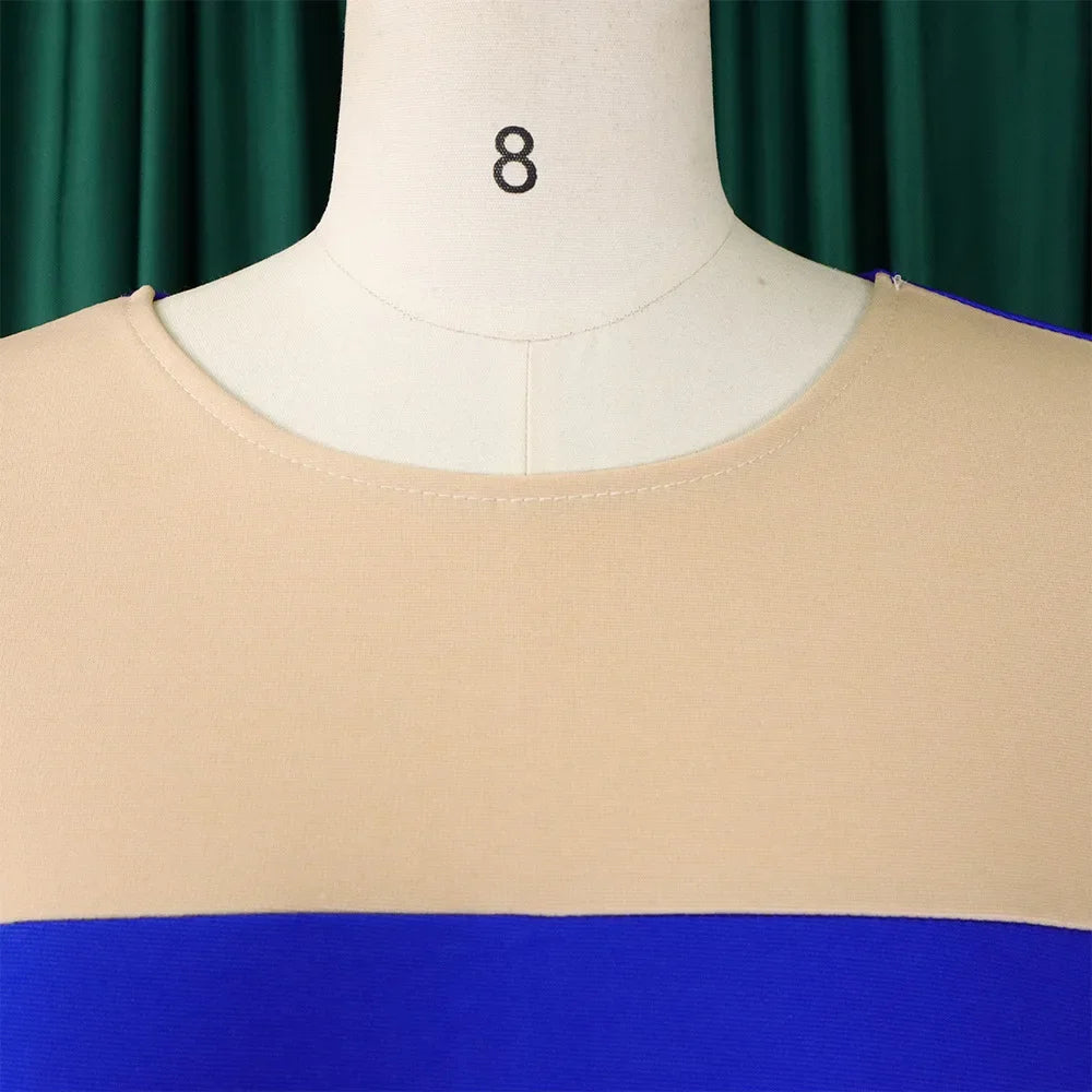 Robe élégante à col rond pour femme, manches trois quarts, gaine patchwork, hanches GT, mi-mollet, affaires professionnelles, chaud, bureau