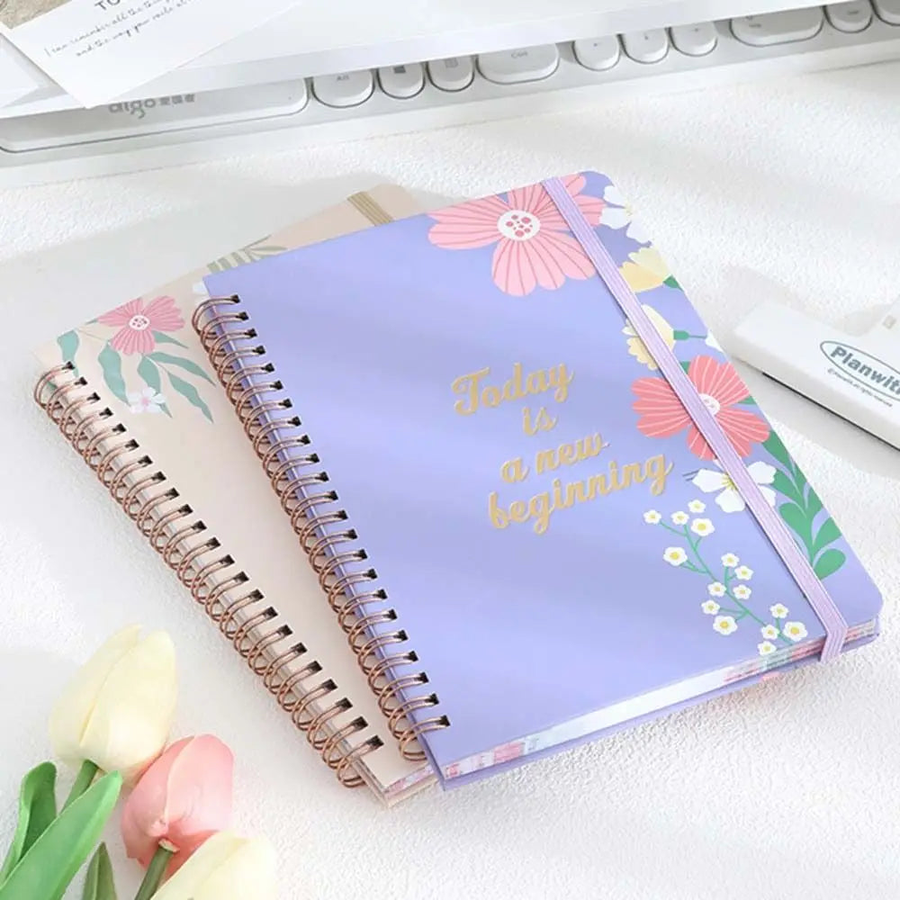 80 feuilles A5 bloc-notes anglais impression florale à faire liste bobine cahier Portable gestion du temps calendrier planificateur bloc-notes étudiant