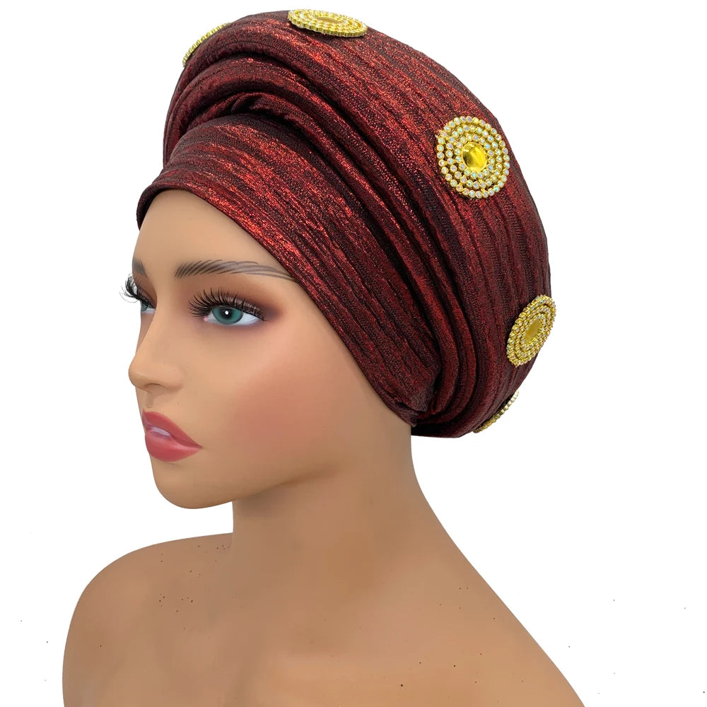 Mode africain Turban casquette femmes Autogele couvre-chef dame bandeau Nigeria mariage couvre-chef Turbante Mujer