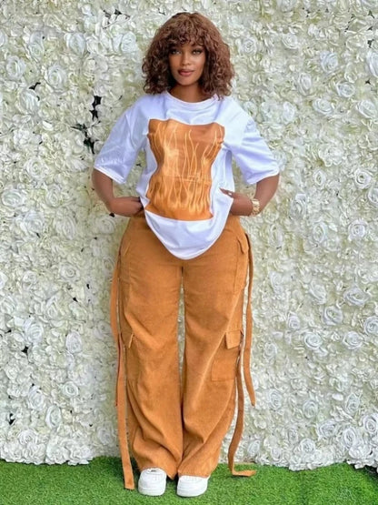 Ensemble Dashiki Africain pour Femme, Haut et Pantalon Assortis, Vêtements d'Été et d'Automne, Nouvelle Collection, 2 Pièces