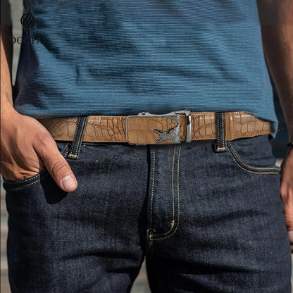 Ceinture en cuir PU pour hommes, ceinture à boucle automatique à la mode pour les affaires populaires, ceinture masculine de haute qualité