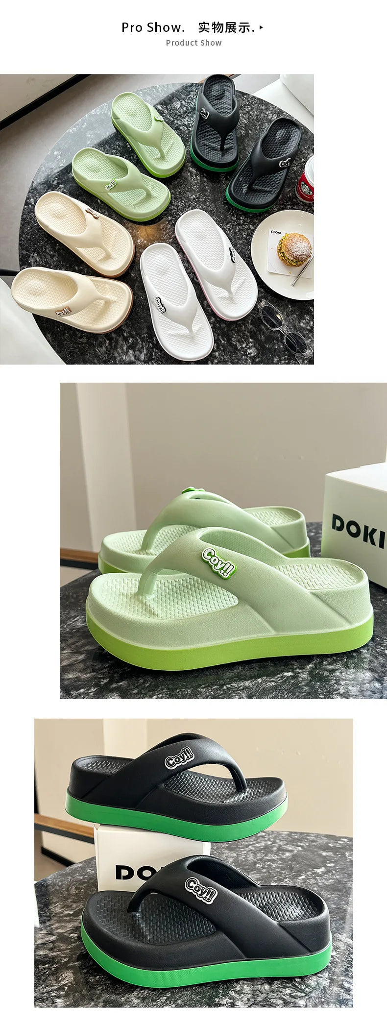 Tongs d'été antidérapantes pour femmes, hauteur 3cm, sandales d'été pour dames, pantoufles pour filles