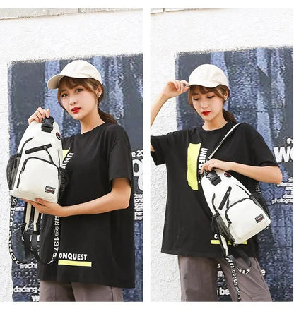 Sac de poitrine Oxford pour femme, sac à dos étanche, sac à bandoulière multifonctionnel, grande capacité, décontracté, gril, nouveau