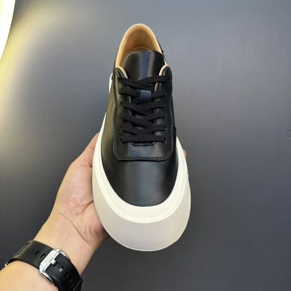 DOYUTIG-Chaussures de planche en cuir véritable pour hommes, baskets à semelle optique coordonnante, chaussures décontractées, rétro vintage, printemps et automne, SGHousex, nouveau