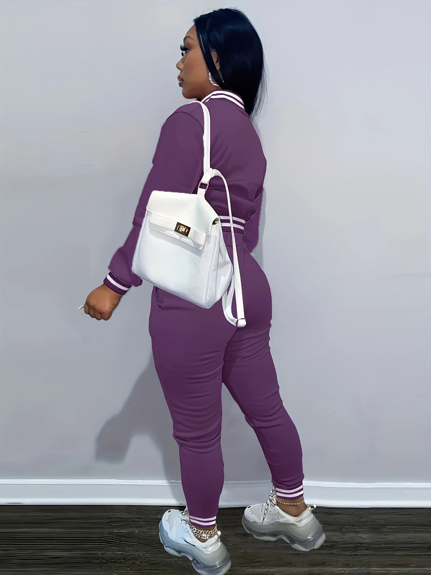 Veste de Baseball Pop de couleur Pure pour femmes, costume de sport à simple boutonnage, deux pi, printemps et automne, Europe et états-unis