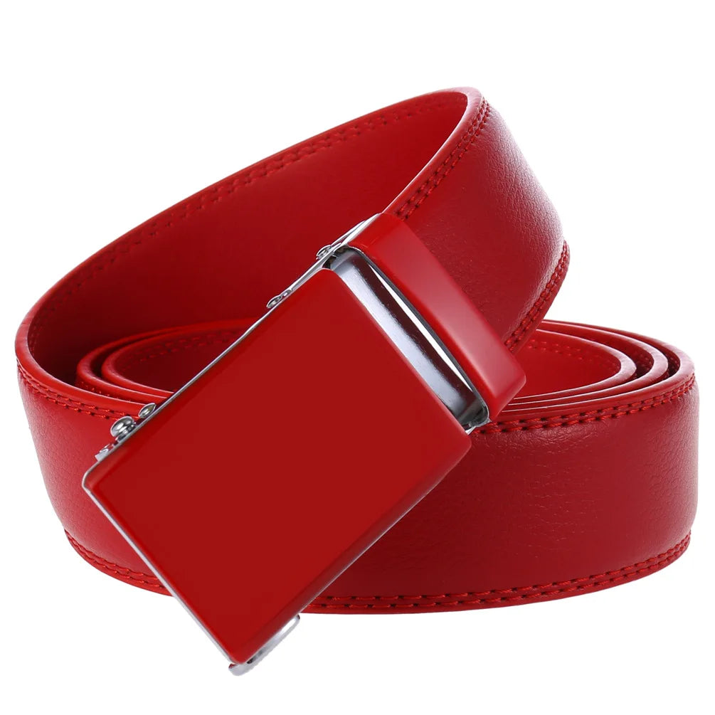 Nouveaux hommes ceinture mode alliage automatique boucle ceinture affaires décontracté décoration ceinture hommes ceintures 3.5 cm noir bleu rouge café