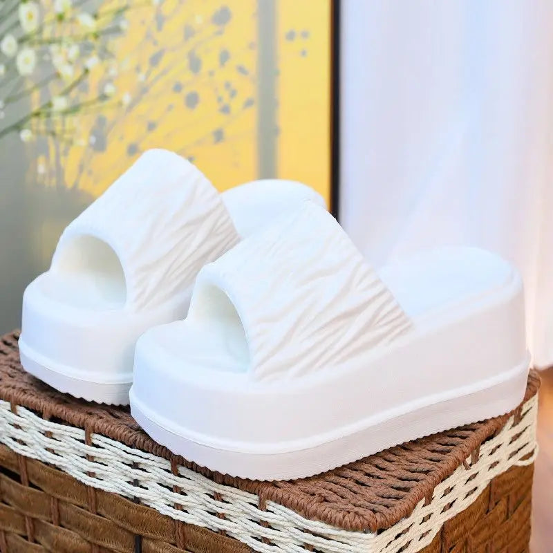 Sandales d'été à talons hauts de 7 cm pour femmes, mules à talons épais, tongs EVA, chaussures de maison, pantoufles à plateforme d'extérieur, nouvelle collection