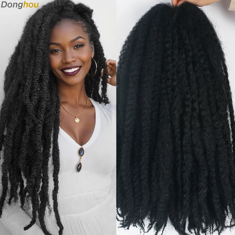 Marley Hair 18 pouces cheveux synthétiques tressés Marley Ombre noir brun blond gris 350 pour cheveux tressés Afro Kinky Marley Twist