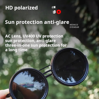 Lunettes de soleil de pêche à gradation réglable à 9 niveaux ND2-400 lunettes de soleil polarisées UV anti UV filtre ND avec ensemble de étuis à lunettes