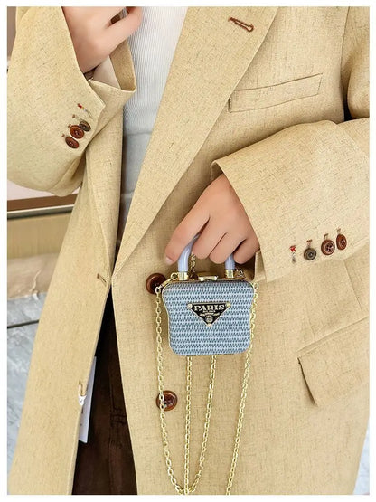 Nouveau mini sac décoratif à bandoulière avec bandoulière en chaîne, sac à main rouge luxueux, petit sac rétro