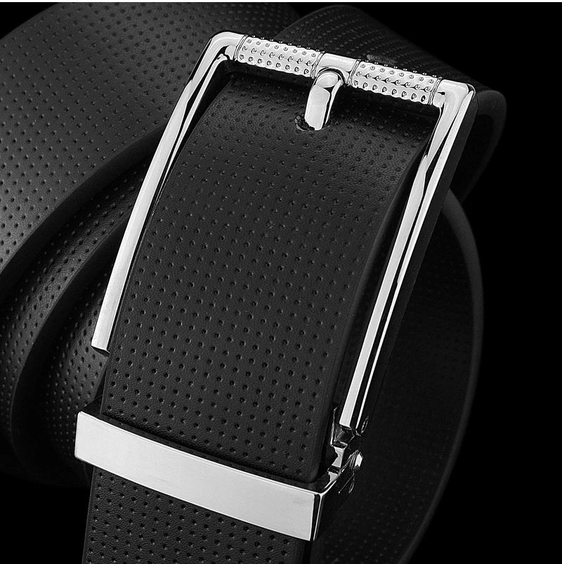 Ceintures de styliste décontractées à boucle ardillon pour hommes, en cuir véritable, 3.3cm de large, marque célèbre de luxe, jeans pour étudiants, cintos masculinos blancs B78