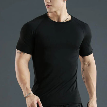 Hommes Compression course t-shirt Fitness serré à manches courtes t-shirt formation Jogging chemises vêtements de sport séchage rapide Rashgard