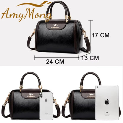 Sac à main à poignée supérieure en cuir pour femmes, sac à bandoulière à coque décontractée, sacs de messager initiés, sac à main à la mode pour dames, super haute qualité