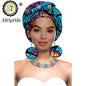 Turbans - bandeaux africains pour femme foulard africain couvre-chef nigérian avec boucle d'oreille assortie Dashiki Ankara cire S20H004