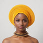 Turban Africain Plissé pour Femme, Déjà Fait, Cravates de Sauna, Bonnet Auto Gele, Hijab Musulman, Mariage Nigérian, Chapeau Rond