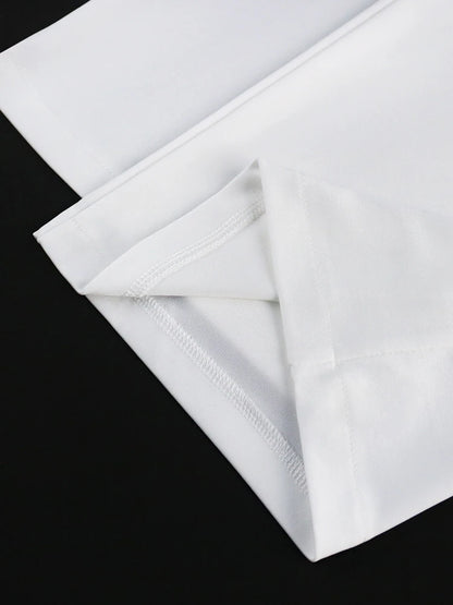 Ensemble 2 pièces en mousseline de soie pour femme, blouse longue, dos nu, pantalon blanc, jambes larges, fête, vacances, plage, été