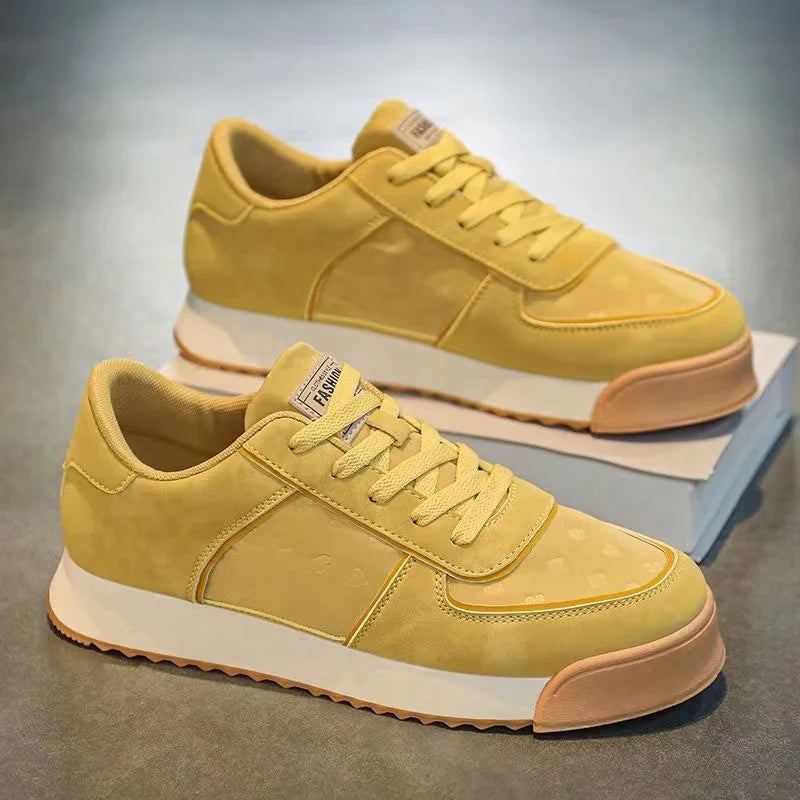 Printemps automne chaussures hommes augmenté mode cuir chaussures décontractées conseil chaussures de haute qualité en plein air grosses baskets Style britannique