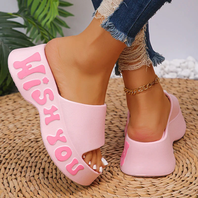 Optique-Pantoufles nuage astronomique pour femmes, sandales d'été à l'offre elles compensées imprimées, chaussures de plage coordonnantes à semelle souple, mode 2025