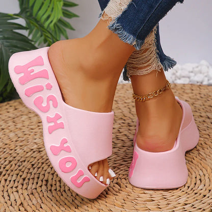 Optique-Pantoufles nuage astronomique pour femmes, sandales d'été à l'offre elles compensées imprimées, chaussures de plage coordonnantes à semelle souple, mode 2025