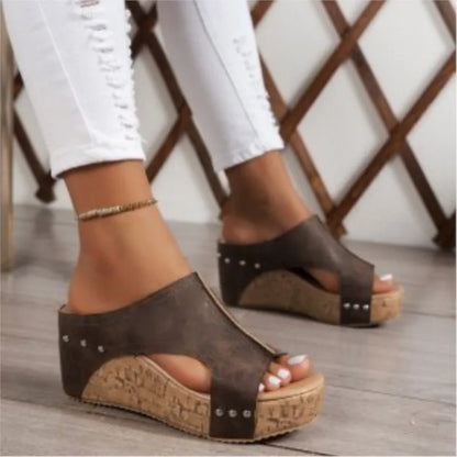 Mode femme chaussures d'été sandales sandales compensées pour femmes élégantes femmes sandales glisser Huaraches femme femmes talons chaussures