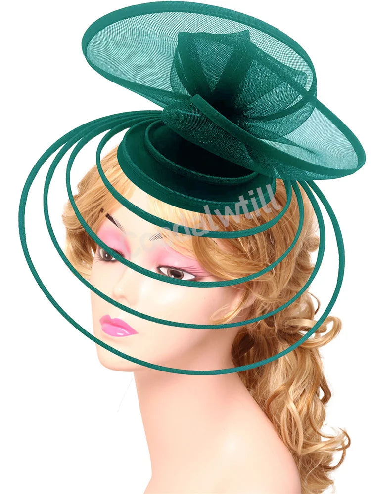 Église Fascinator Chapeau mariage maille casque femmes fête Banquet Chapeau casquette bandeau dames fête thé Royal Ascot pilulier casquettes