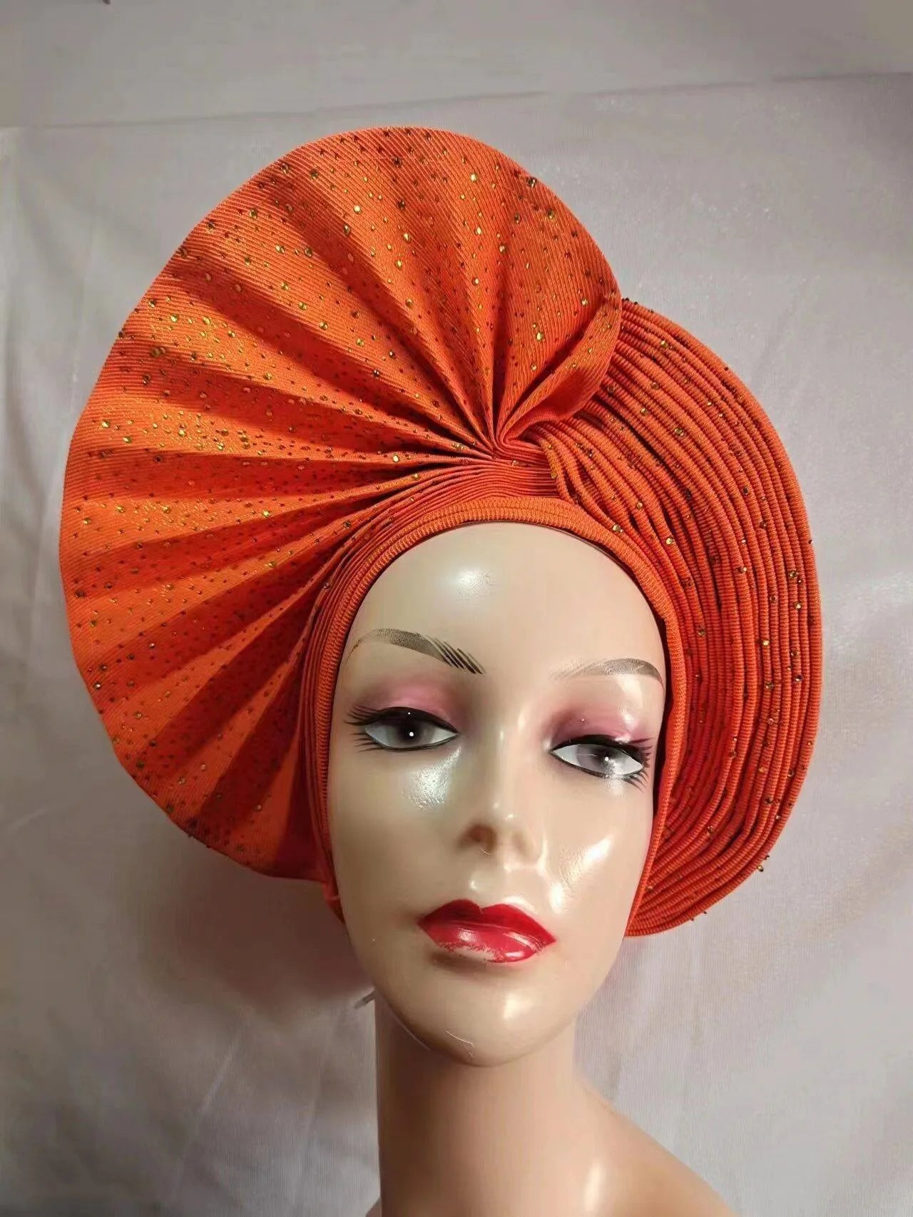 Turban de tête musulman pour femmes, Gele africain violet, casquettes déjà fabriquées, Auto Aso Oke, cravate de sauna Gele, chapeau rond pour dames, Z620-2 de fête