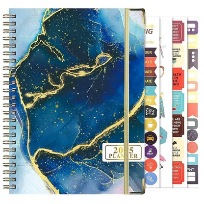 Planificateur 2025 Calendrier hebdomadaire et mensuel 2025 de janvier à décembre A5 (6,2" x 8,5") Plan de travail accaden de 12 mois Etiquettesmic