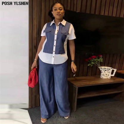 Ensembles de pantalons africains pour femmes, robes Ankara, épissure de Turquie, grande taille, vêtements de vacances, ensembles assortis, tenue 2 pièces, nouveau, 2024