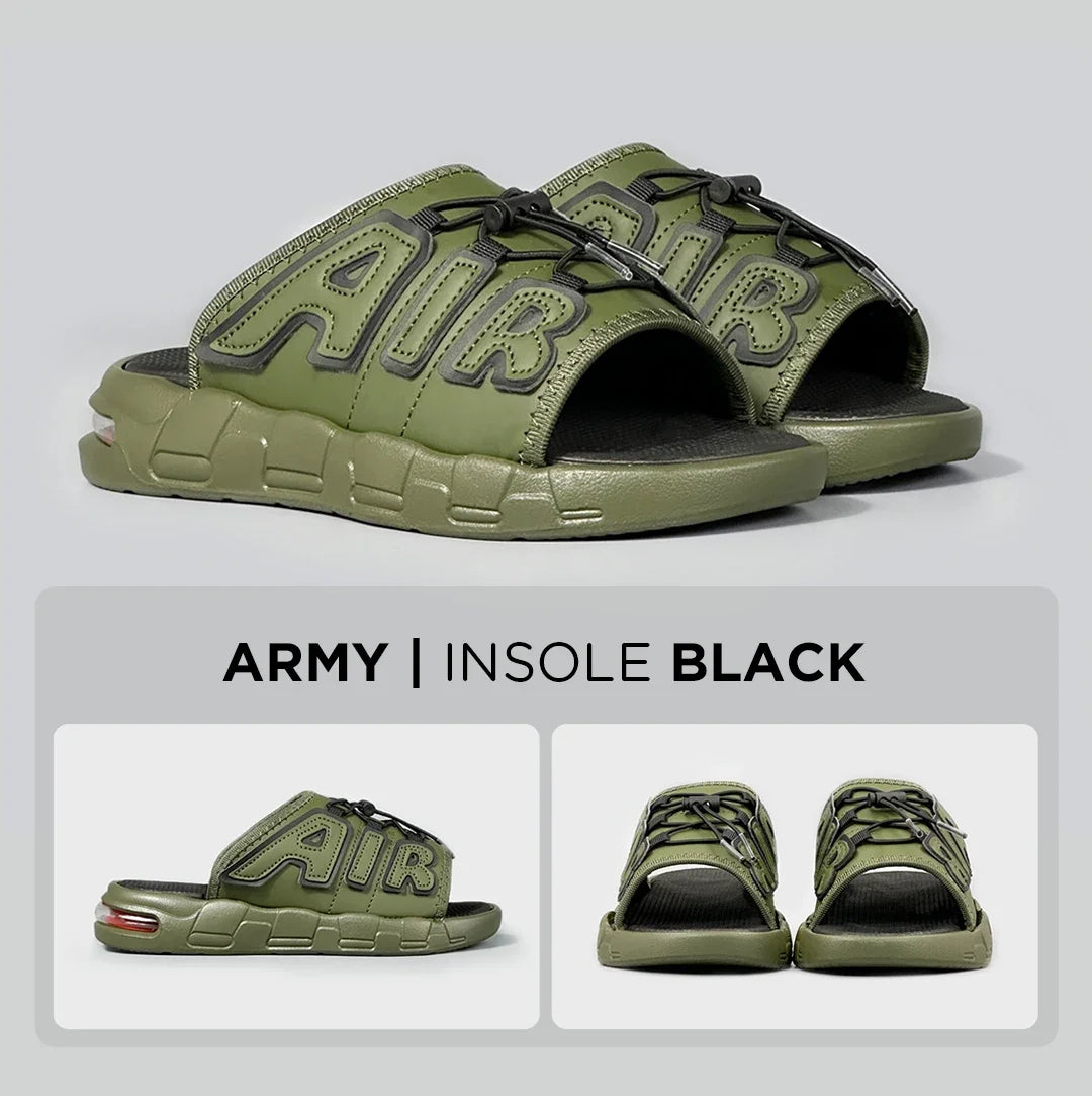 Pantoufles hommes coussin d'air conception glisser homme été nouveau PVC doux antidérapant hommes pantoufles de sport pour hommes tongs Chanclas Hombre